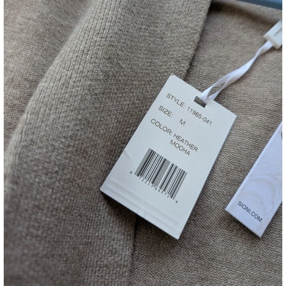 Vila Milano Womens Cardigan Sweater Open Front Knit Heather Mocha Medium